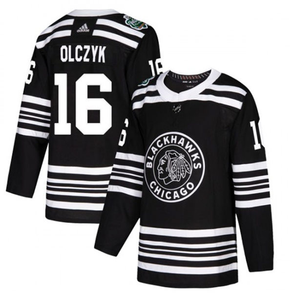  Mens Chicago Blackhawks Retired Player #16 ED OLCZYK Adidas 2019 NHL Winter Classic Jersey 