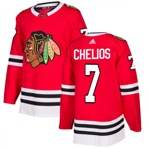  Mens Chicago Blackhawks Retired Player #7 Chris Chelios Adidas Home Red Jersey 
