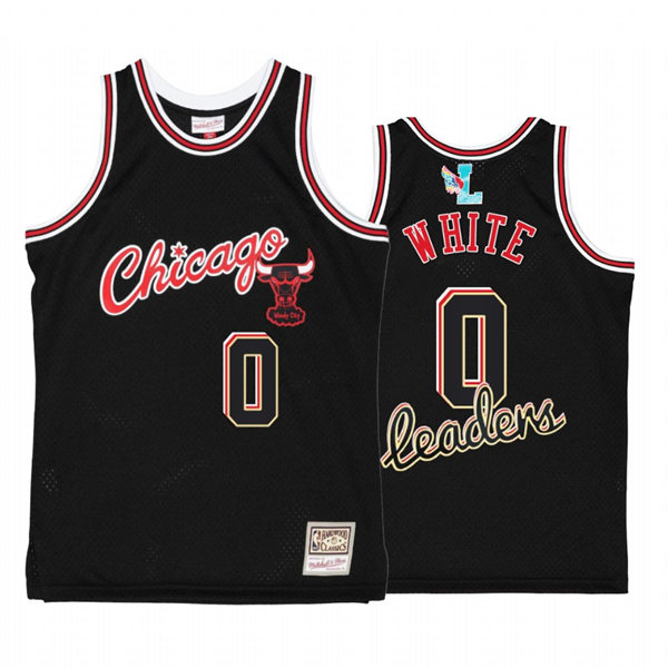  Mens Chicago Bulls #0 Coby White Mitchell & Ness My Towns Leaders Black Windy City Jersey 