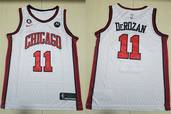  Mens Chicago Bulls #11 DeMar DeRozan 2022-23 City Edition Swingman Jersey White 