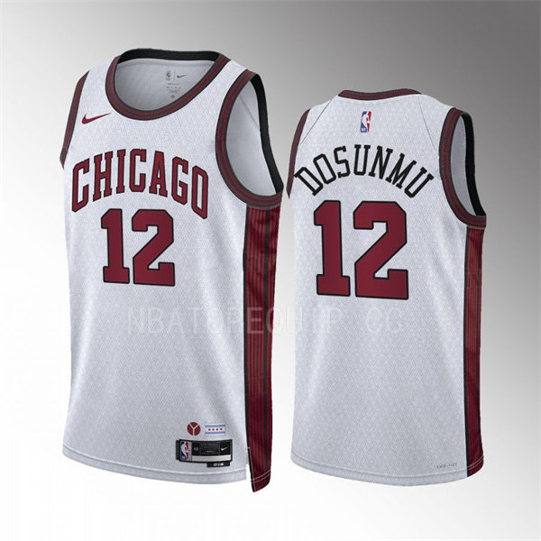  Mens Chicago Bulls #12 Ayo Dosunmu 2022-23 City Edition Swingman Jersey White 