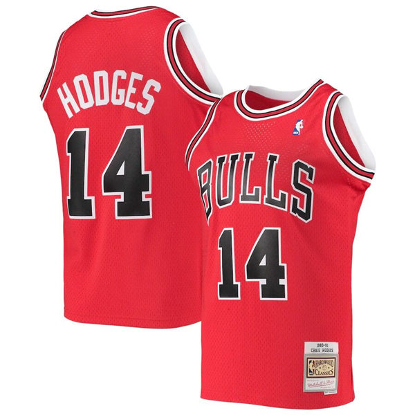  Mens Chicago Bulls #14 Craig Hodges Red Mitchell & Ness 1991-92 Hardwood Classics Swingman Jersey 