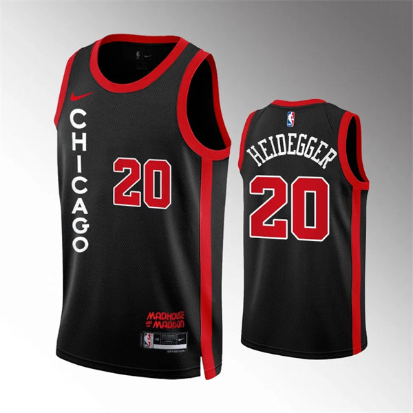  Mens Chicago Bulls #20 Max Heidegger Black 2023-24 City Edition Swingman Jersey 