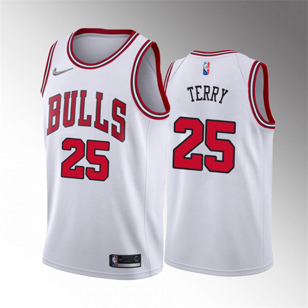  Mens Chicago Bulls #25 Dalen Terry 2021-22 75th Anniversary Diamond White Association Edition Jersey 