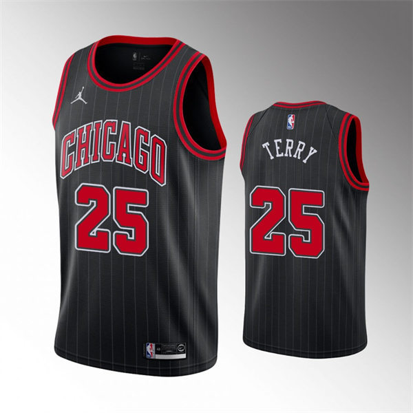  Mens Chicago Bulls #25 Dalen Terry Blck Statement Edition Jersey 