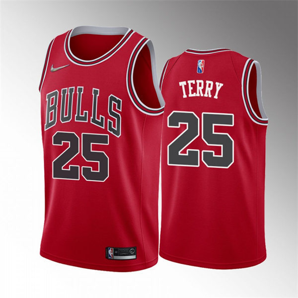  Mens Chicago Bulls #25 Dalen Terry Red Icon Edition Jersey 