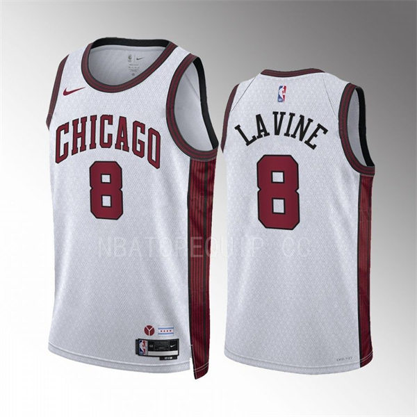  Mens Chicago Bulls #8 Zach LaVine 2022-23 City Edition Swingman Jersey White 