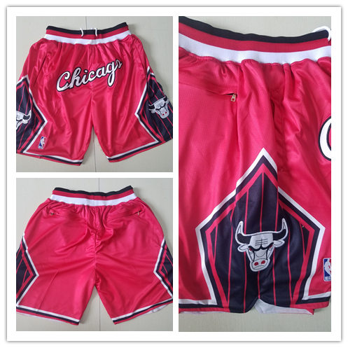  Mens Chicago Bulls Red 2021-22 City Edition Swingman Embroidered Shorts 