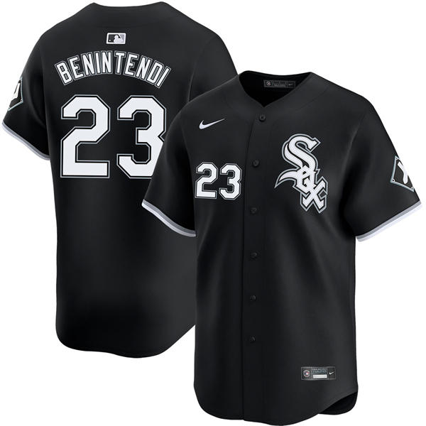  Mens Chicago White Sox #23 Andrew Benintendi Nike Black Alternate  Limited Jersey 