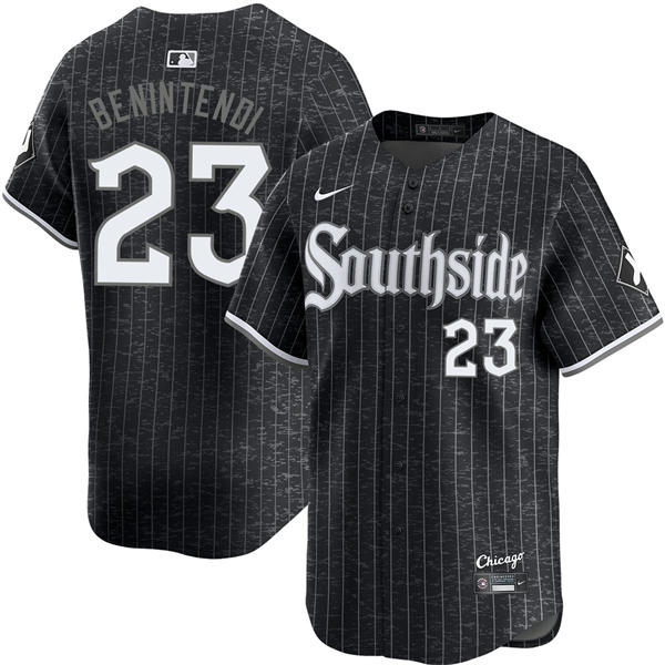  Mens Chicago White Sox #23 Andrew Benintendi Nike Black City Connect Limited Jersey 
