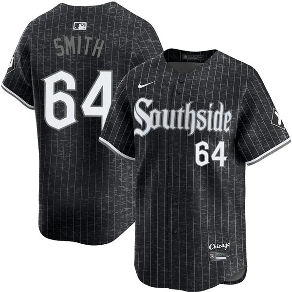  Mens Chicago White Sox #64 Shane Smith Nike Black City Connect Limited Jersey 