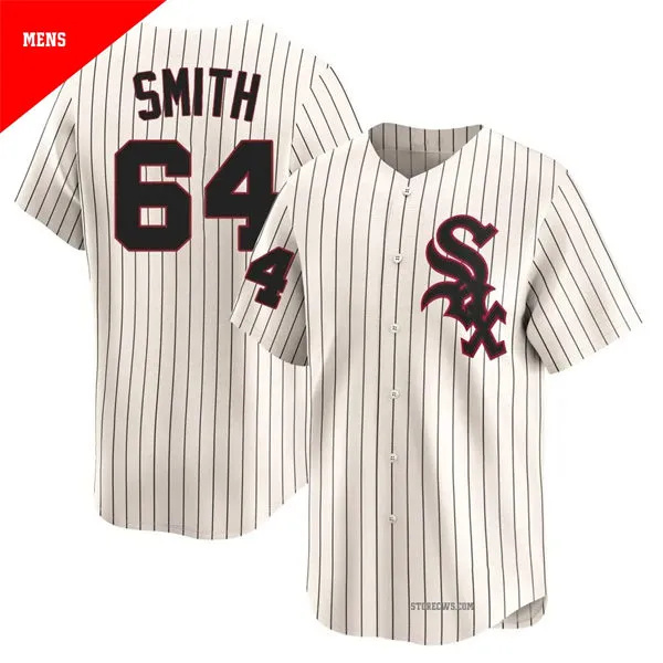  Mens Chicago White Sox #64 Shane Smith Nike Cream Throwback Cooperstown Limited Jersey 