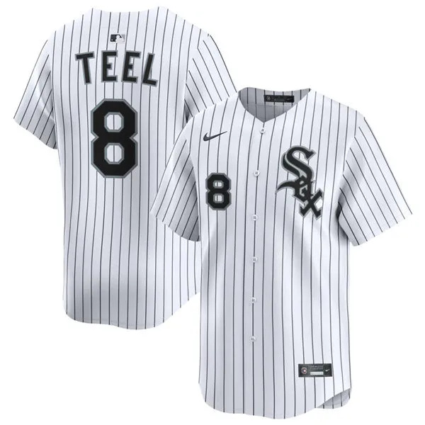  Mens Chicago White Sox #8 Kyle Teel Nike White Home Limited Jersey 