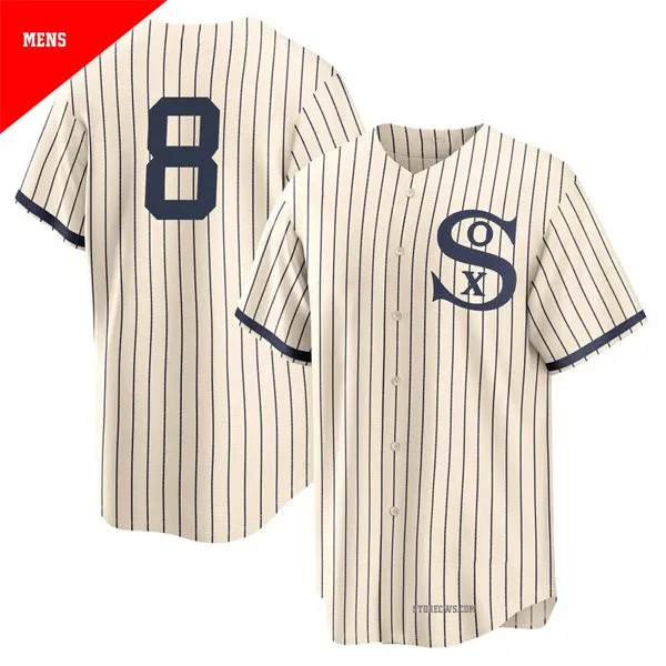 Mens Chicago White Sox #8 Kyle Teel Nike White PIN STRIPE 2021 Field of Dreams Jersey 
