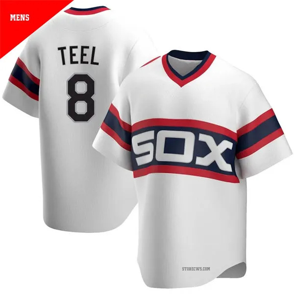  Mens Chicago White Sox #8 Kyle Teel Nike White Pullover Cooperstown Collection Jersey 