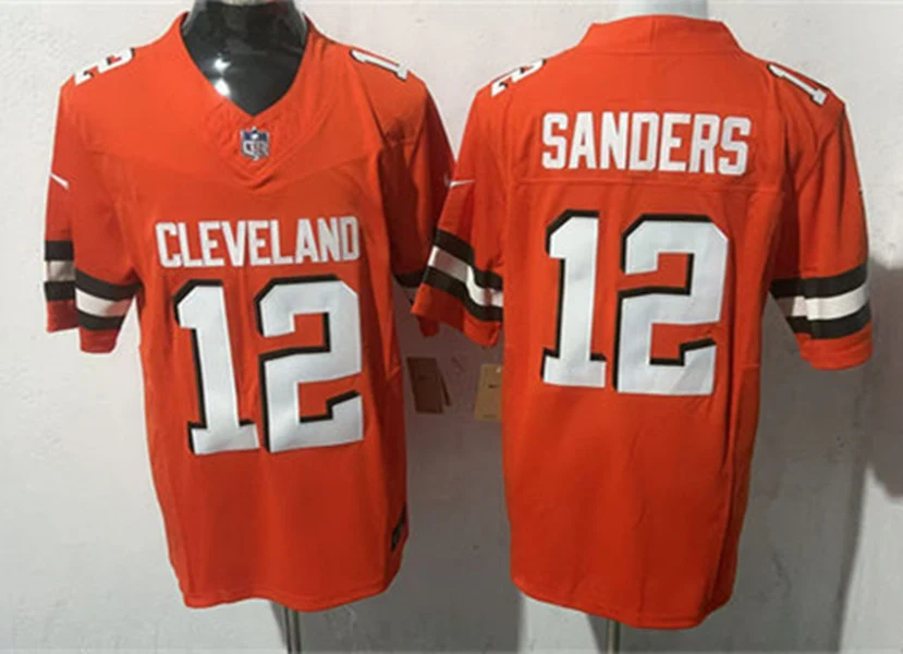  Mens Cleveland Browns #12 Shedeur Sanders Orange Retro F.U.S.E. Limited Jersey 