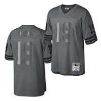  Mens Cleveland Browns #19 Bernie Kosar Mitchell&Ness Throwback Charcoal Metal Legacy Jersey 