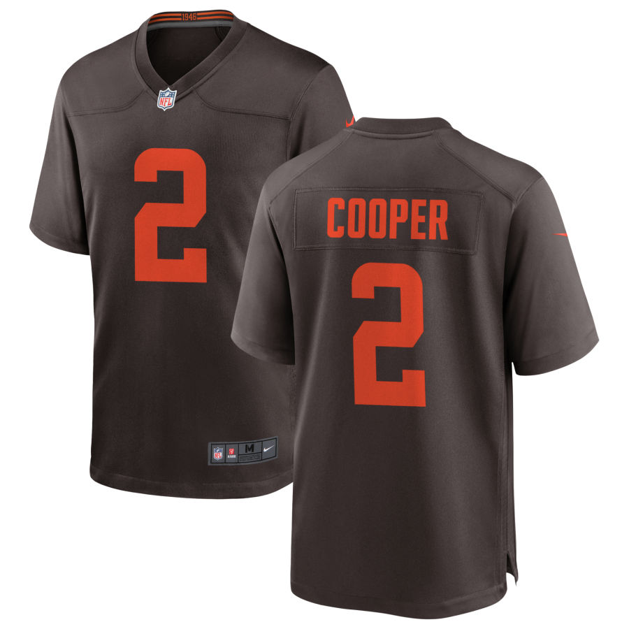 Mens Cleveland Browns #2 Amari Cooper Nike Brown Alternate Vapor Limited Player Jersey 