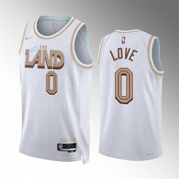  Mens Cleveland Cavaliers #0 Kevin Love White 2022-23 City Edition Jersey 