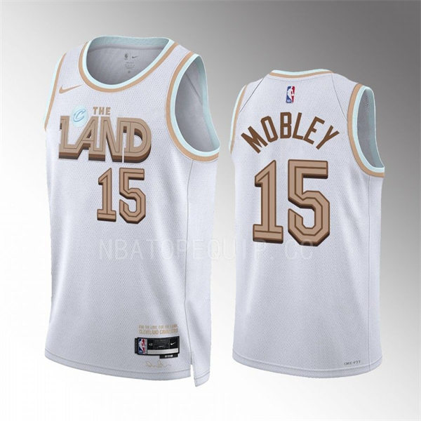  Mens Cleveland Cavaliers #15 Isaiah Mobley White 2022-23 City Edition Swingman Jersey 
