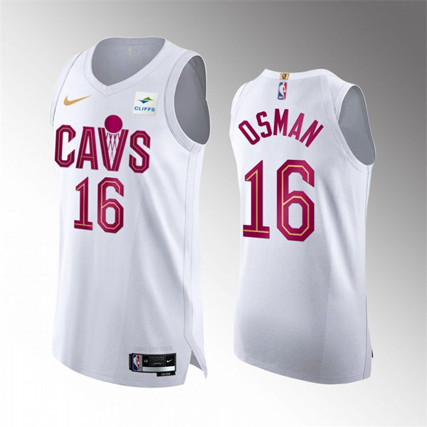  Mens Cleveland Cavaliers #16 Cedi Osman White 2022-23 Association Edition Jersey 