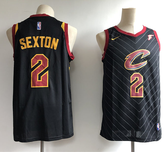  Mens Cleveland Cavaliers #2 Collin Sexton Nike Black Statement Edition Jersey 