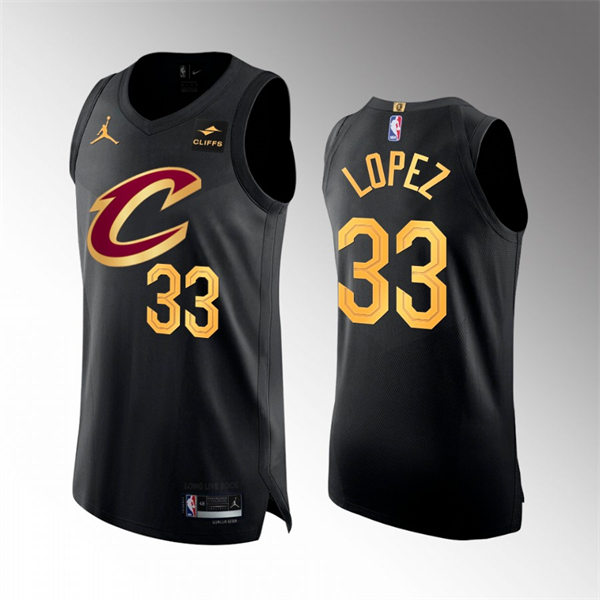  Mens Cleveland Cavaliers #33 Robin Lopez 2022-23 Black Statement Edition Swingman Jersey 