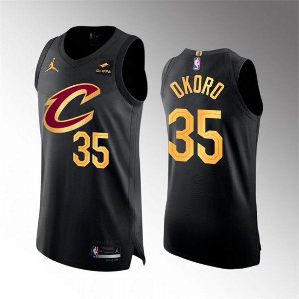  Mens Cleveland Cavaliers #35 Isaac Okoro 2022-23 Black Statement Edition Swingman Jersey 