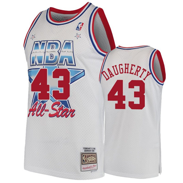  Mens Cleveland Cavaliers #43 Brad Daugherty  White 1991 NBA All-Star Hardwood Classics Eastern Conference Jersey 