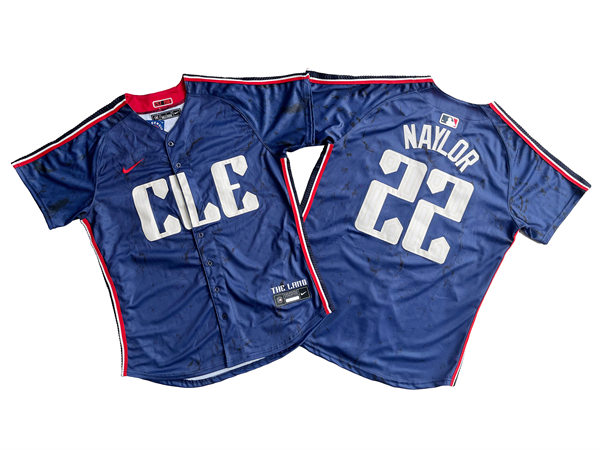  Mens Cleveland Guardians #22 Josh Naylor Nike 2024 City Connect Limited Jersey - Navy 