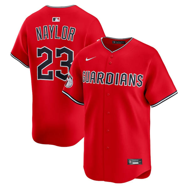  Mens Cleveland Guardians #23 Bo Naylor Nike 2025 Red Alternate Limited Player Jersey 