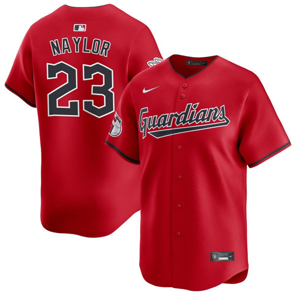  Mens Cleveland Guardians #23 Bo Naylor Nike Red Alternate Limited Player Jersey 