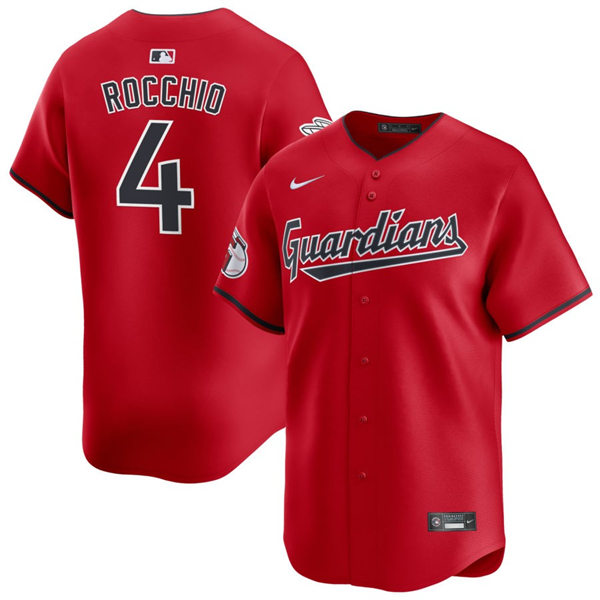  Mens Cleveland Guardians #4 Brayan Rocchio Nike Red Alternate Limited Player Jersey 