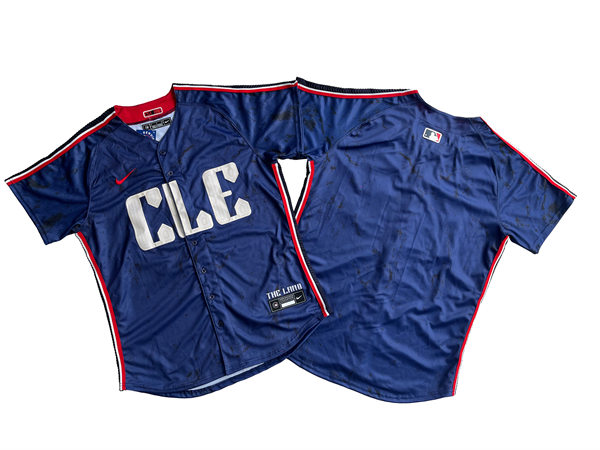  Mens Cleveland Guardians Blank Nike 2024 City Connect Limited Jersey - Navy 