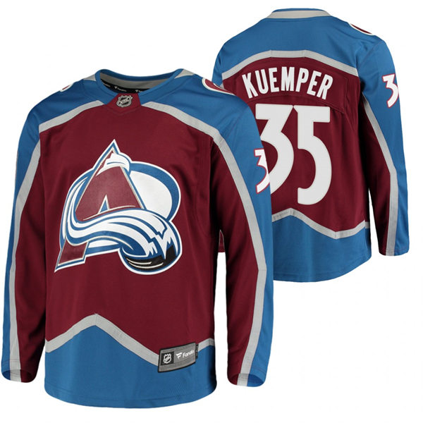  Mens Colorado Avalanche #35 Darcy Kuemper Adidas Burgundy Home Primegreen Player Jersey 