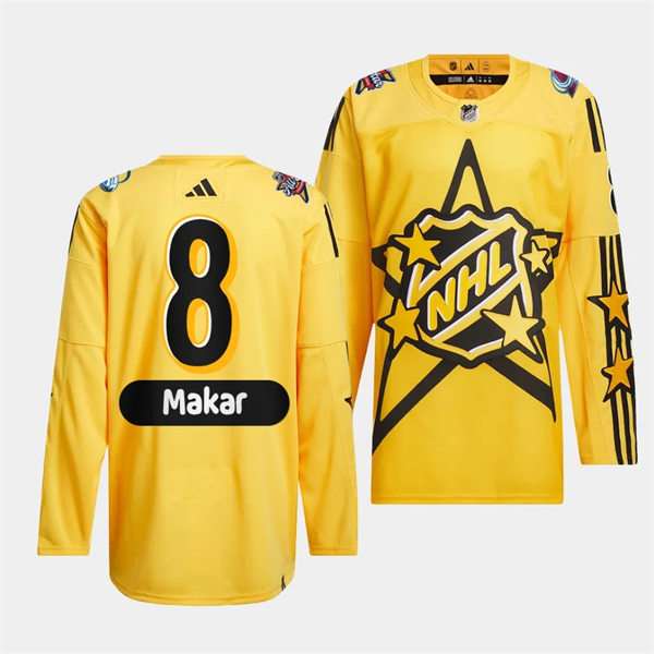  Mens Colorado Avalanche #8 Cale Makar Yellow 2024 NHL All-Star Game drew house Primegreen Jersey 