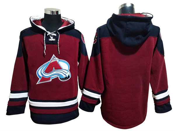  Mens Colorado Avalanche Blank Burgundy Home Primegreen Team Hoodie 