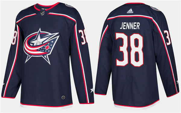  Mens Columbus Blue Jackets #38 Boone Jenner adidas Navy Home Hockey Jersey 