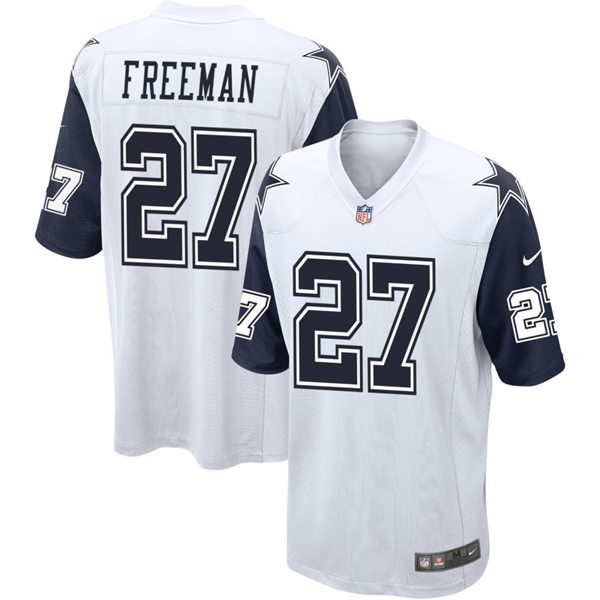  Mens Dallas Cowboys #27 Royce Freeman Nike White Color Rush Vapor F.U.S.E. Limited Jersey 