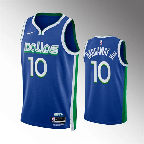  Mens Dallas Mavericks #10 Tim Hardaway Jr. Nike 2022-23 Blue City Edition Player Jersey 
