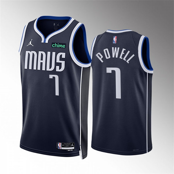  Mens Dallas Mavericks #7 Dwight Powell Nike 2022-23 Navy Statement Edition Player Jersey 