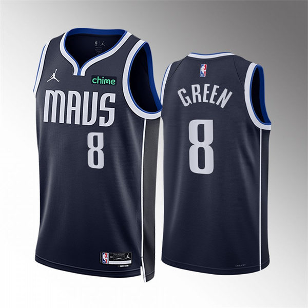  Mens Dallas Mavericks #8 Josh Green Nike 2022-23 Navy Statement Edition Player Jersey 