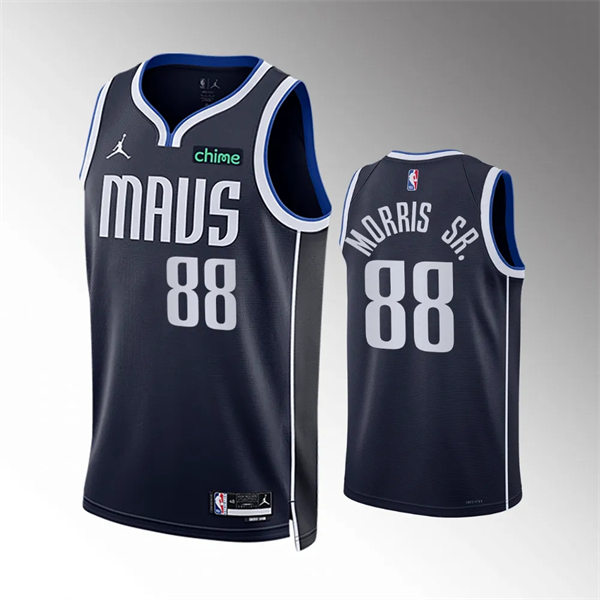  Mens Dallas Mavericks #88 Markieff Morris Navy Statement Edition Swingman Jersey 