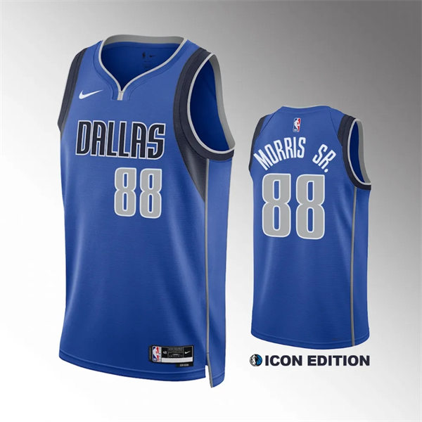  Mens Dallas Mavericks #88 Markieff Morris Nike Blue Icon Edition Swingman Jersey 