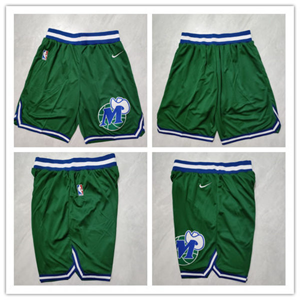  Mens Dallas Mavericks Green Classic Edition Shorts 