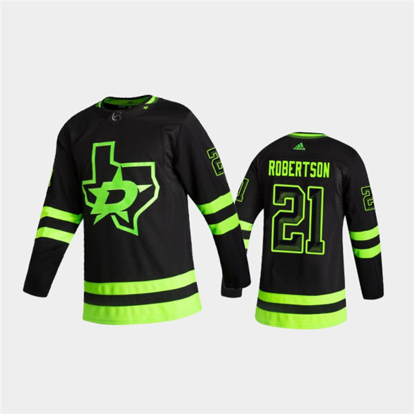  Mens Dallas Stars #21 Jason Robertson adidas Blackout AlternateJersey 