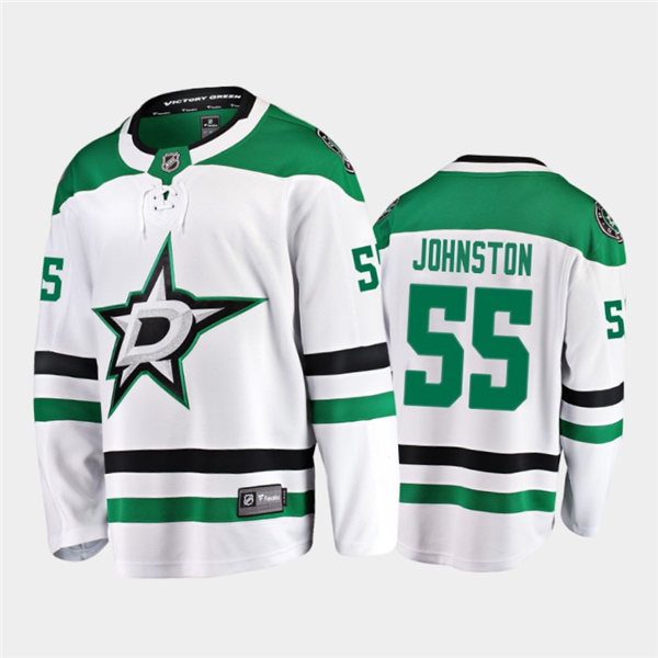  Mens Dallas Stars #55 Wyatt Johnston Stitched Adidas Away White Jersey 