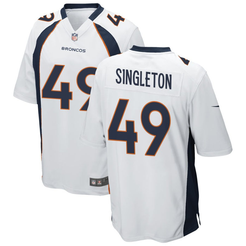  Mens Denver Broncos #49 Alex Singleton Nike White Vapor Untouchable Limited Jersey 