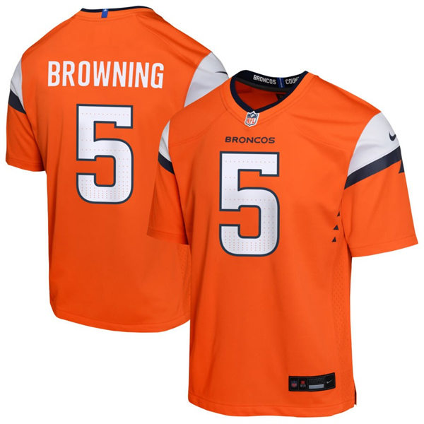  Mens Denver Broncos #5 Baron Browning Nike Orange Vapor F.U.S.E. Limited Jersey 