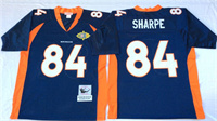 Mens Denver Broncos #84 Shannon Sharpe Navy Throwback Jersey  